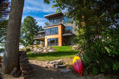 Inspiration for a large contemporary exterior home remodel in Minneapolis