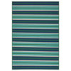 Noble House Robbee 90x63" Indoor Fabric Geometric Area Rug in Blue and Green