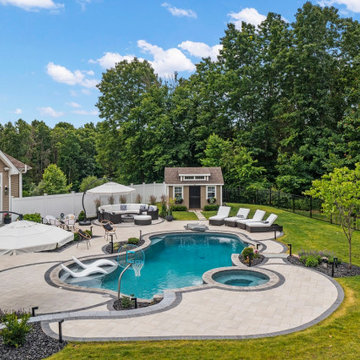 Rocky Hill, CT Freeform Pool with Landscaper Bahler Brothers