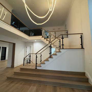 Project #132 | White Oak Staircase with Glass Balustrade