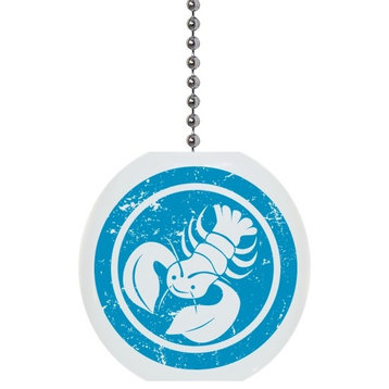 Blue Lobster With Border Ceiling Fan Pull