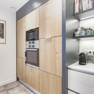 Inspiration scandinave pour une cuisine blanche et bois