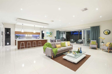 This is an example of a modern living room in Gold Coast - Tweed.