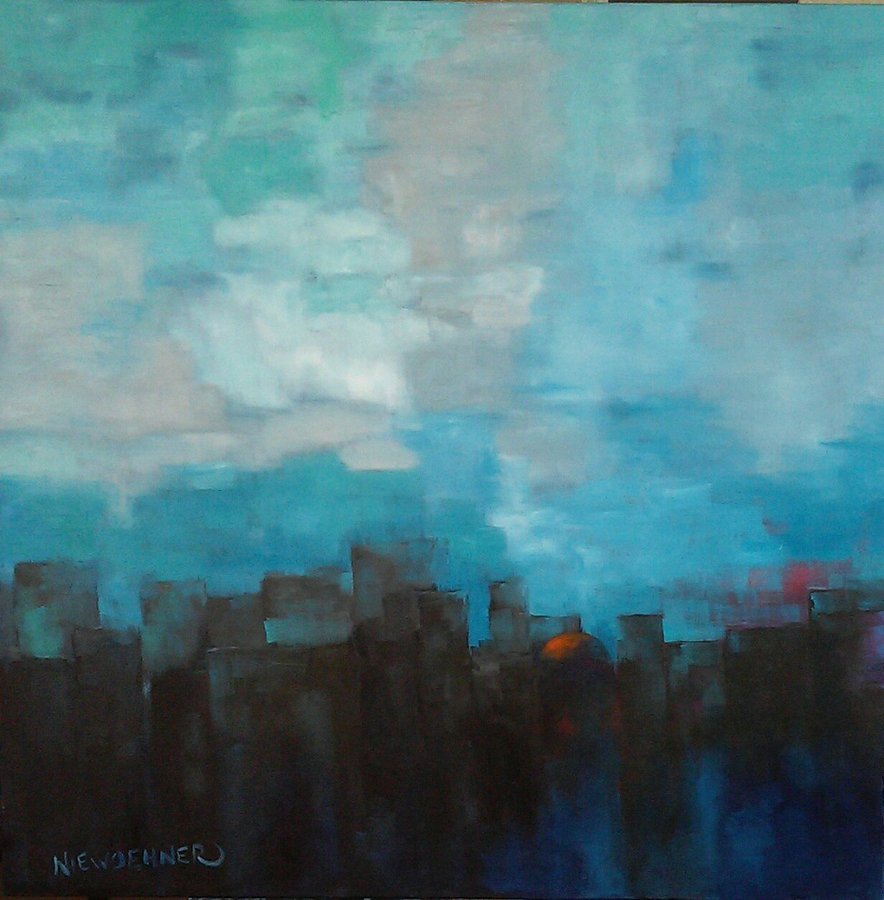 SOLD The Golden Dome, 36x36, gallery wrap
