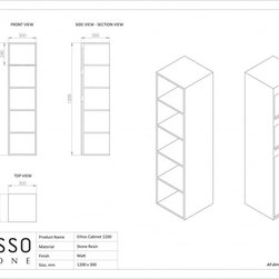 LUSSO STONE ETHOS WALL MOUNTED STONE RESIN STORAGE CABINET 1200 - Products