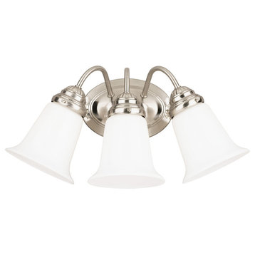 Westinghouse 6649700 8.5" Tall 3 Light Wall Sconce - Brushed Nickel