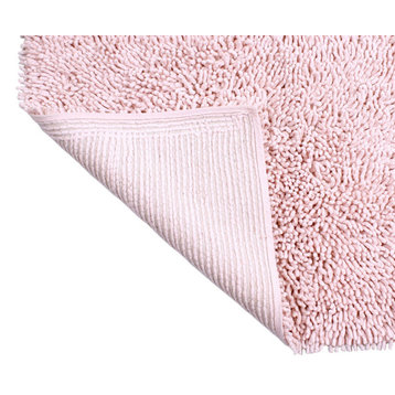 Shaggy Lux Bath Rug Bath Rugs Set, 24x36 Rectangle, Baby Pink