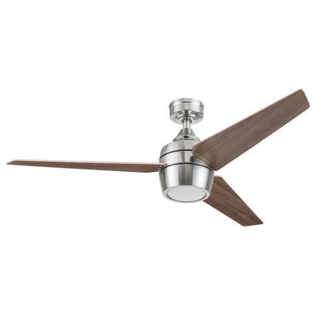 Honeywell Eamon Modern Ceiling Fan With Light and Remote, 52", Brushed Nickel