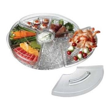 PRODYNE AB5L Acrylic Tray Appetizers On Ice With Lids Keeps