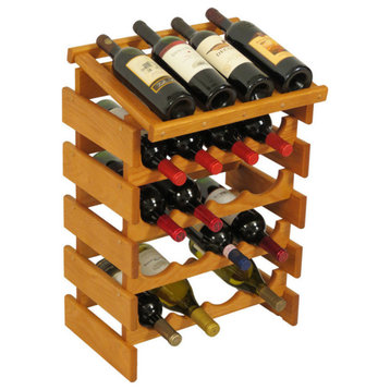Wooden Mallet Dakota 5 Tier 20 Bottle Display Wine Rack in Medium Oak