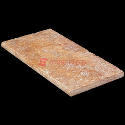 antique blend bullnose travertine pool copings 16x24 - Wall And Floor Tile