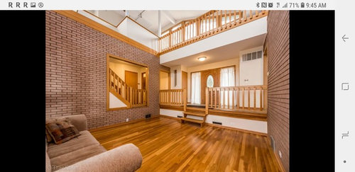 Solutions for 1960's designed sunken living room plus railing options