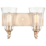 Millennium Lighting - Millennium Natalie 2 Light 10" Vanity, Modern Gold/Clear - 1492-MG - We all harbor a little vanity, and just the right selection of vanity light is certain to satisfy. It�s an opportunity to make a bold design statement while bathing you in the perfect light. Light bulbs are not included.
