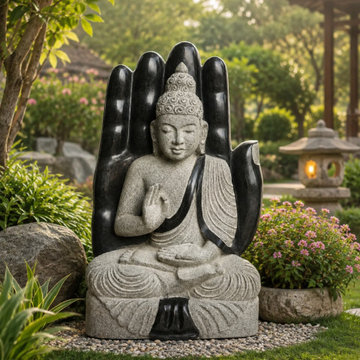1.5 ft Protective Hand Buddha Garden Sculpture