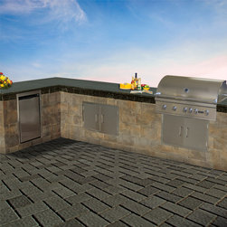 fully assembled outdoor kitchen - Landscaping Stones And Pavers