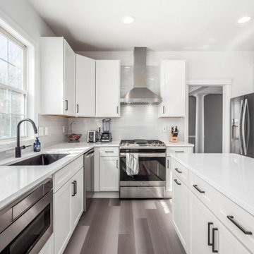 Transitional Kitchen Remodel Done in a White Satin Shaker