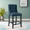 Baronet Tufted Button Upholstered Fabric Counter Bar Stool, Azure