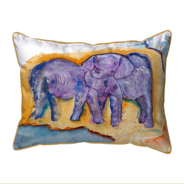 Betsy Drake Elephants Extra Large 20 X 24 Indoor / Outdoor Pillow