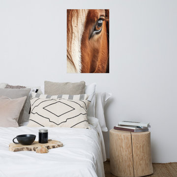 Horse Wall Art: Chestnut and Cream Photorealism - Digital Artwork Loose Art