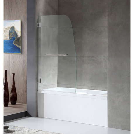 ANZZI Vensea 34" x 58" Frameless Tub Door, Polished Chrome