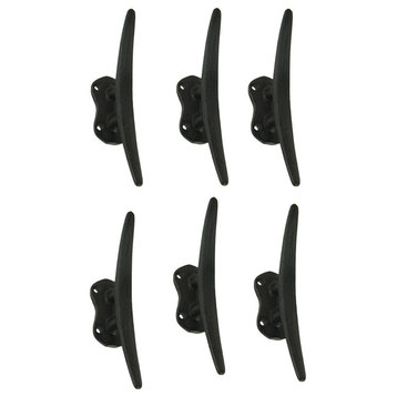 Set of 6 Rustic Cast Iron Boat Cleat Wall Hooks