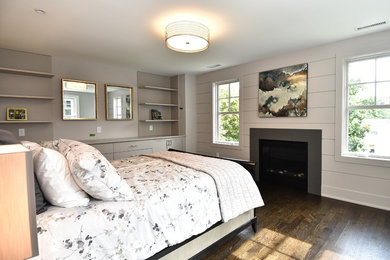 Example of a transitional bedroom design in New York