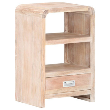 vidaXL Nightstand Storage Cabinet Nightstand with Drawer Solid Wood Acacia