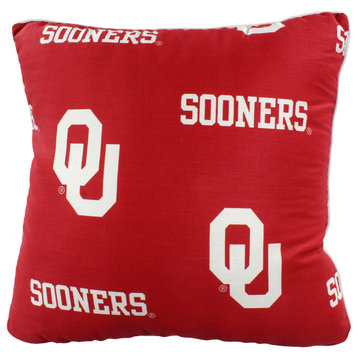 Oklahoma Sooners 16"x16" Decorative Pillow, Includes 2 Decorative Pillows