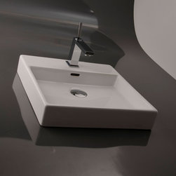 Plain 45W Wall Mounted/Vessel Bathroom Sink 17.7" - Bathroom Sinks