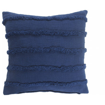 20" X 20" Deep Blue 100% Cotton Zippered Pillow