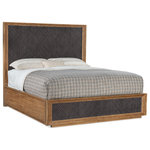 Hooker Furniture - Big Sky Queen Panel Bed - Inspired by the grandeur of wide open spaces in the American wilderness, the Big Sky Queen Panel Bed is a statement piece for modern rustic design. The bed boldly contrasts a Vintage Natural finish over Hickory Veneers on the borders and side rails with a crosshatch texture on the headboard and footboard in a Furrowed Bark finish. Includes headboard, footboard and rails.