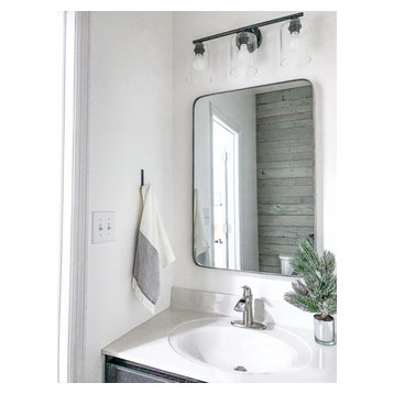 Highland Framed Rounded Rectangle Mirror, Nickel