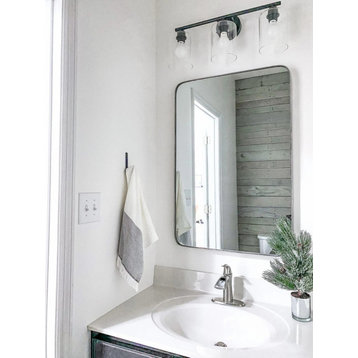 Highland Framed Rounded Rectangle Mirror, Nickel
