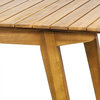 Leandro Outdoor Rustic Acacia Wood Dining Table