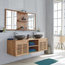 Teak Wall-Mounted Bathroom Vanity Unit, 160 cm