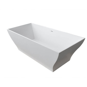 Lucca 32 x 71 Artificial Stone Freestanding Soaker Bathtub with Center Drain