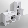 Levi Modern Bathroom Vanity With Cubby Hole, High Gloss White, 32"