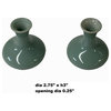 2 x Chinese Clay Ceramic Wu Celadon Green Small Vase Container Hws1619