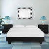 Camden Isle Faux Leather Acton Platform Bed Queen Black and 2 Nightstands