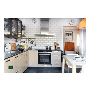 Miinus Ecological Kitchen with Oiled Birch Veneer Doors.