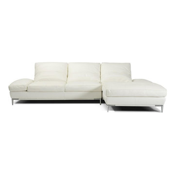White L Shape Sectional Sofa in High Quality Leather