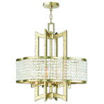 Livex Lighting - Livex Lighting 50575-28 Grammercy - Four Light Chandelier - Crystal strands strung in a decrotive shade designGrammercy Four Light Winter Gold Clear Cr *UL Approved: YES Energy Star Qualified: n/a ADA Certified: n/a  *Number of Lights: Lamp: 4-*Wattage:60w Candelabra Base bulb(s) *Bulb Included:No *Bulb Type:Candelabra Base *Finish Type:Winter Gold