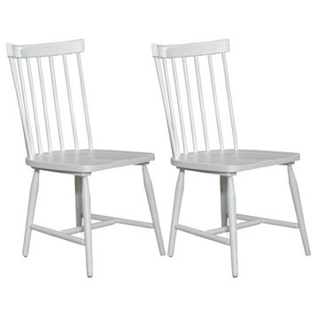 Spindle Back Side Chair (RTA) - Set of 2 Contemporary White