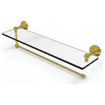 Allied Brass - Waverly Place Paper Towel Holder with 22" Glass Shelf, Polished Brass - Maximize space and efficiency with this beautiful glass shelf and paper towel holder combination.  Made of solid brass and tempered glass this classic unit will enhance any kitchen.