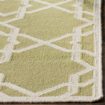 Safavieh Dhurries Collection DHU548 Rug, Olive/Ivory, 2'6"x12'
