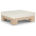 Meridian Furniture - Charleville Black Coffee Table, Natural - Give your room a fresh feel with this pretty natural Charleville coffee table, an elegant combination of function and form. The top of this contemporary table features cream vegan leather upholstery for a sumptuous look that stands out in your space. A solid wood base provides sturdy support for long-term use. The complimentary cream and natural finsih ensures that this table is hard-to-ignore, making it a showstopper from all angles.