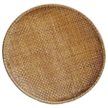 Bamboo Woven Round Tray, Large