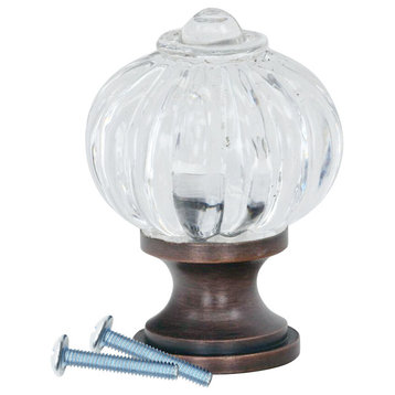 Clear Acrylic Pumpkin Brushed Oil-Rubbed Bronze Cabinet Knob 1-3/32"