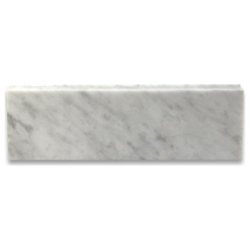 Carrara Marble Bianco Carrera Baseboard Trim Molding Polished 4x12, 1 piece