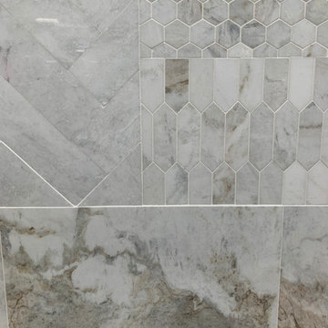 FOUR TILE PATTERNS THAT COMBINE BEAUTIFULLY IN A BATHROOM